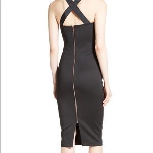 Ted Baker Akeltt Neoprene & Rose Gold Sheath Dress